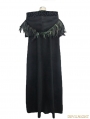 Black Gothic Removable Dark Green Feather Hooded Cape for Women