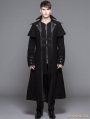 Black Vintage Gothic Long Cape Design Coat For Men 