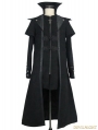 Black Vintage Gothic Long Cape Design Coat For Men 