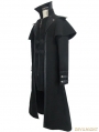Black Vintage Gothic Long Cape Design Coat For Men 