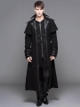 Black Vintage Gothic Long Cape Design Coat For Men 