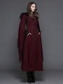 Red Gothic Long Hooded Cape Coat For Women 