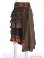 Brown Steampunk Splicing Long Skirt