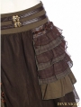 Brown Steampunk Splicing Long Skirt