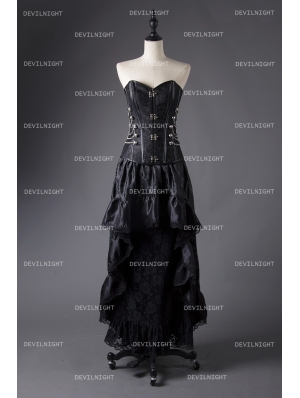 black gothic prom dress