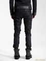 Black Gothic Male Rivet Side Decorated Jeans 