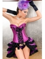 Purple Lace Overbust Burlesque Corset Dress