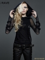 Gothic Dark Fashion T-shir with Big Hood For Women