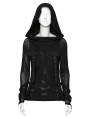 Gothic Dark Fashion T-shir with Big Hood For Women