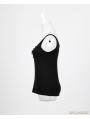 Black Gothic Punk Vest with Broken-hole For Women