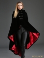 Black Gothic Female Woolen Long Hoodie Coat 