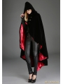 Black Gothic Female Woolen Long Hoodie Coat 