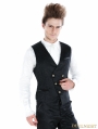 Black Gothic Palace Style Vest For Men