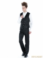 Black Gothic Palace Style Vest For Men