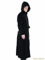 Black Gothic Male Palace Style Overlength Hoodie Coat 