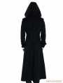 Black Gothic Male Palace Style Overlength Hoodie Coat 