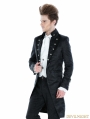 Black Gothic Palace Style Long Jacket For Men 