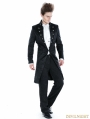 Black Gothic Palace Style Long Jacket For Men 