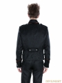 Black Gothic Palace Style Mens Short Jacket with Coffee Hem