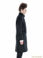 Black Gothic Military Style Male Long Coat