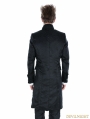 Black Gothic Military Style Male Long Coat