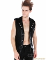 Black Gothic Military Style Vest For Men 