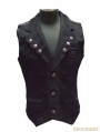 Black Gothic Military Style Vest For Men 