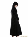 Black Gothic Military Style Long Hoodie Cape Coat For Women