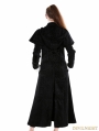 Black Gothic Military Style Long Hoodie Cape Coat For Women