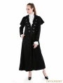 Black Gothic Military Style Long Hoodie Cape Coat For Women