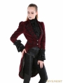 Red Gothic Palace Style Velvet Coat For Women