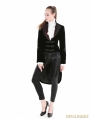 Black Gothic Velvet Vintage Coat For Women