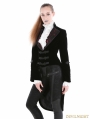 Black Gothic Velvet Vintage Coat For Women