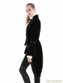 Black Gothic Velvet Vintage Coat For Women