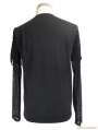 Black Gothic Hole Mesh Shirt for Men