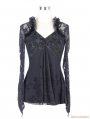 Black Romantic Gothic Lace Shirt for Women