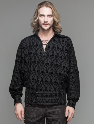 Black Gothic Medieval Style Shirt for Men