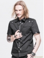 Black Gothic Punk Short Sleeves Shirt for Men