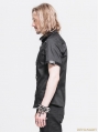 Black Gothic Punk Short Sleeves Shirt for Men