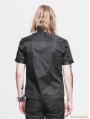 Black Gothic Punk Short Sleeves Shirt for Men