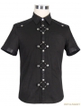 Black Gothic Punk Short Sleeves Shirt for Men