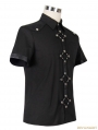 Black Gothic Punk Short Sleeves Shirt for Men