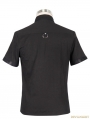 Black Gothic Punk Short Sleeves Shirt for Men