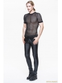 Black Gothic Stripe Trousers for Men