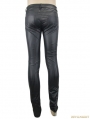 Black Gothic Stripe Trousers for Men