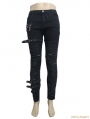 Black Gothic Punk Buckle Blet Trousers for Men