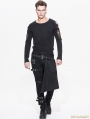 Black Gothic Punk Removable Skirts Trousers for Men