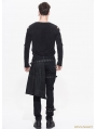 Black Gothic Punk Removable Skirts Trousers for Men