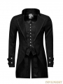 Black Gothic Gentleman Steampunk Fake Two-pieces Jacket for Men