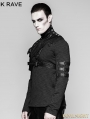 Black Mechanical Steampunk Armor Short Jacket for Men